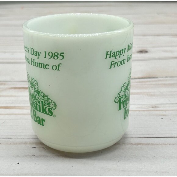 Vintage 1985 Bonanza Restaurant Mother’s Day Mug • Milk Glass Coffee Cup - Picture 2 of 5